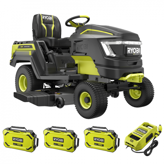 RYOBI RY72TMX117-310 - Trattorino tagliaerba a batteria - 72V / 3x10Ah