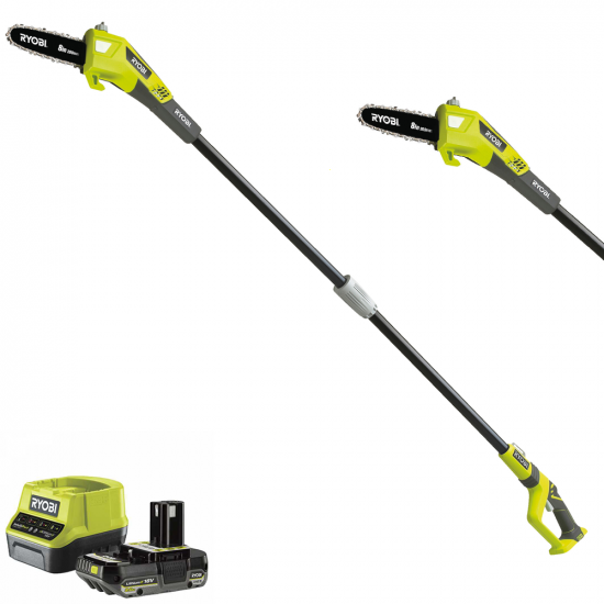 Ryobi RPP182020 - Potatore a batteria su asta telescopica - Barra da 20 cm - 18V 2Ah