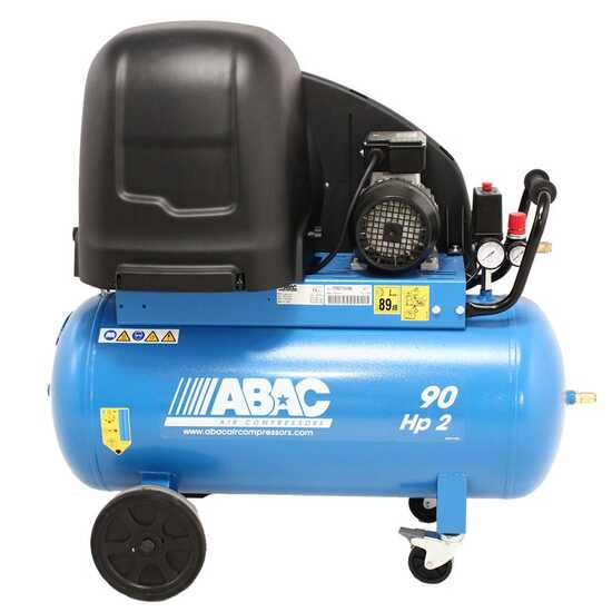 ABAC SILENT A29B 90 CM2 - Compressore aria elettrico monofase a cinghia silenziato - Motore 2 HP - 90 lt