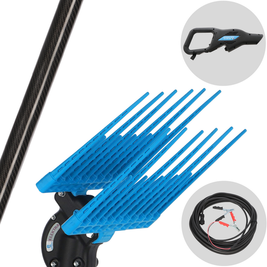 Campagnola Elektra Plug-in - Abbacchiatore elettrico 290 cm a batteria tipo auto con cavo in dotazione - Asta fissa in carbonio