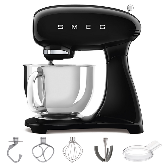 Smeg Full Color Nero SMF03BLEU - Impastatrice Planetaria - Vasca in Inox da 4,8 litri