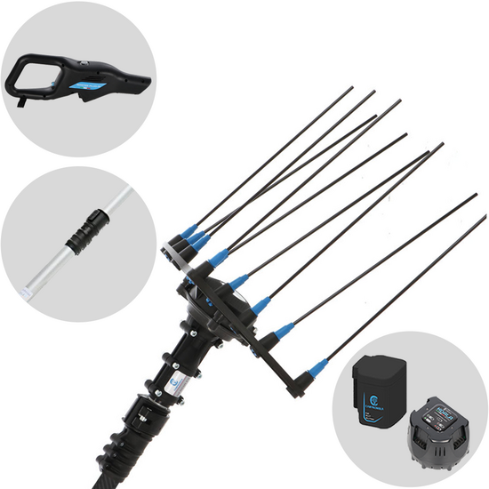 Campagnola Hercules 6 ECO Plug-in - Asta in alluminio - 235 - 325 cm - Abbacchiatore elettrico a batteria - 21.6V 5Ah