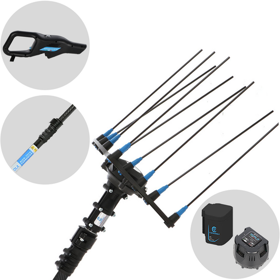 Campagnola Hercules 6 ECO Plug-in - Asta in carbonio - 235 - 325 cm - Abbacchiatore elettrico a batteria - 21.6V 5Ah