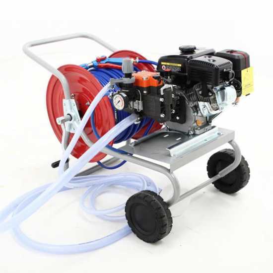 Kit motopompa irrorazione con carrello - Pompa Comet MP30 motore Loncin G200F