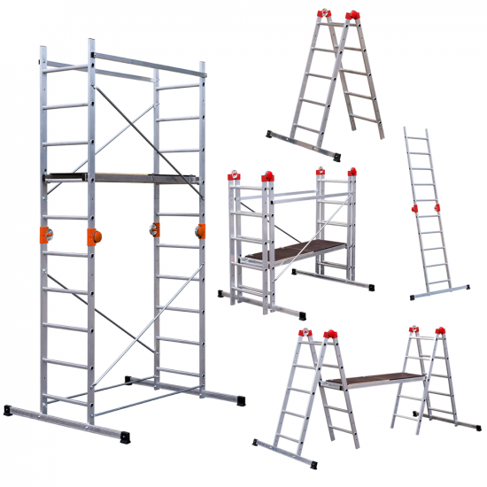 Gierre Easy 200 - Trabattello mobile multifunzione in alluminio - Altezza 2.70m