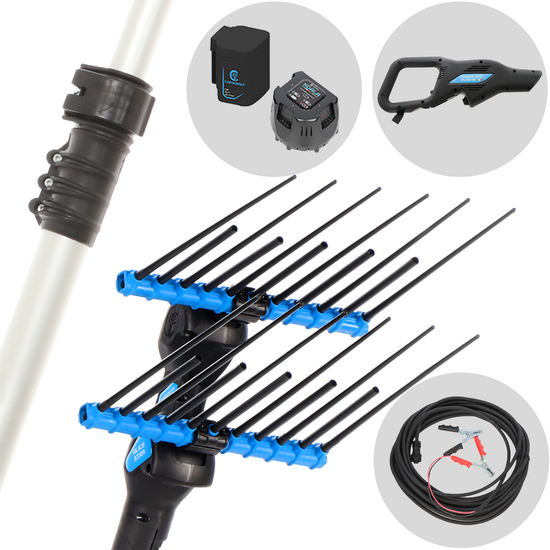 Campagnola Alice STAR ECO Plug-in - Abbacchiatore elettrico a batteria 21.6V 5Ah - Asta telescopica in alluminio 245/330 cm