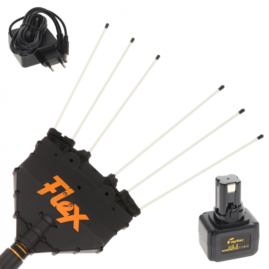 Oliviero Flex BCT Domestic Cordless - Abbacchiatore con batteria a litio - Asta in alluminio - 220-320cm - 14.4V 7.5Ah