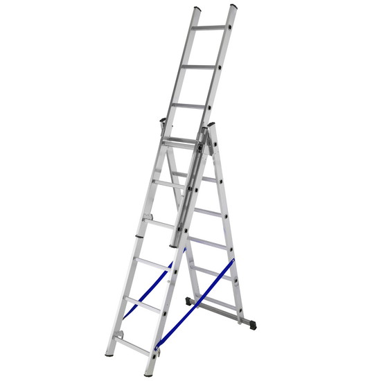 Gierre AL400, 3x6 gradini, 3.70 m - Scala telescopica in alluminio - Altezza operativa stimata 4.70 m
