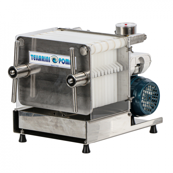 Tellarini CrystalPro jet 10 - Filtro per vino a cartoni e piastre - Pompa enologica per filtrare vino