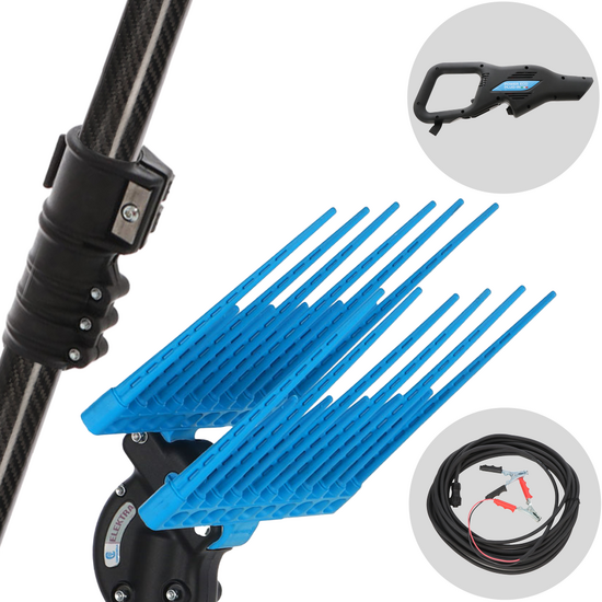 Campagnola Elektra - Abbacchiatore elettrico 210/280 cm a batteria tipo auto con cavo in dotazione - Asta telescopica in carbonio