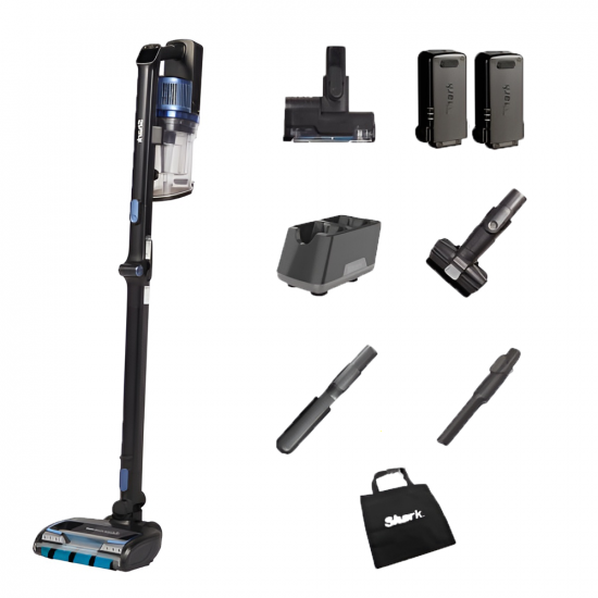 Shark Powerfins IZ320EUT - Aspirapolvere - Scopa a batteria - Con Pet kit - 2x batterie da 21.6V