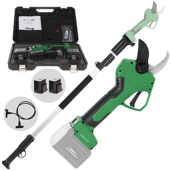 GreenBay TopCut 45 - Forbice elettrica da potatura su asta 150-210 cm - 2x 21.6V 4Ah