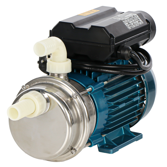 Tellarini ALM 25 MS - Pompa elettrica da travaso in acciaio inox - Raccordi in NYLON dritto+curvo - Monofase - 230V - Scegli i tuoi raccordi!