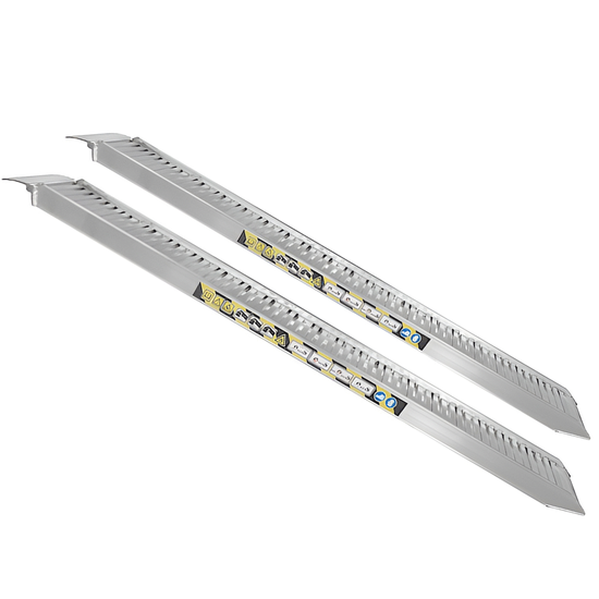 RA115X35 - Coppia rampe di carico fisse 3.5 mt in alluminio con bordi - Portata 33 quintali