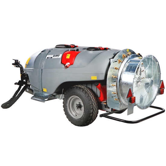 Atomizzatore trainato Gray T Car 1500/80 con attacco a trattore per irrorazione - Capacit&agrave; 1500L - Pompa AR1064