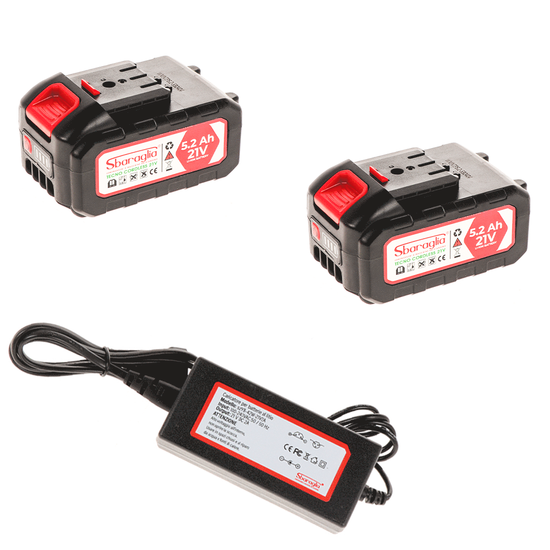 Kit Sbaraglia Tecno Cordless - 2x batterie 21V/5.2 Ah + 1x Caricabatterie