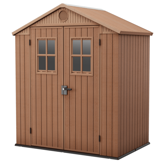 OUTLET - DIFETTI ESTETICI - Keter Darwin marrone - Casetta da giardino - Con finestre frontali - 190x122x221 cm