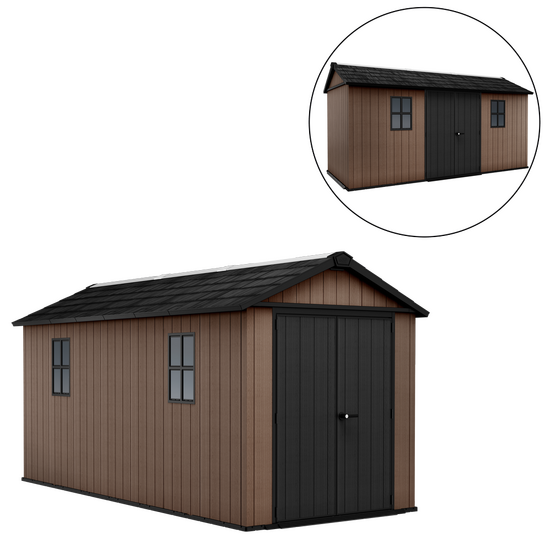 Keter Newton plus 7515/1575 - Casetta da giardino - Con porta doppia anta e finestre