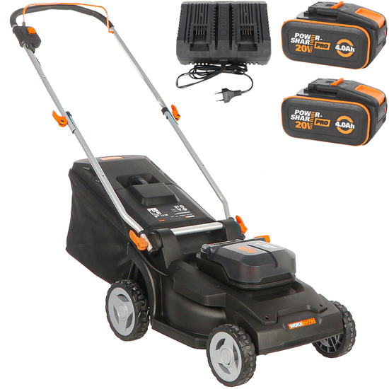 Worx Nitro WG745E - Tagliaerba a batteria - 2x20V/4Ah - Taglio 41cm