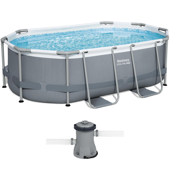 Bestway Steel Pro Max 5614A - 305x200x84 cm - Piscina Ovale + Pompa filtro 16 W