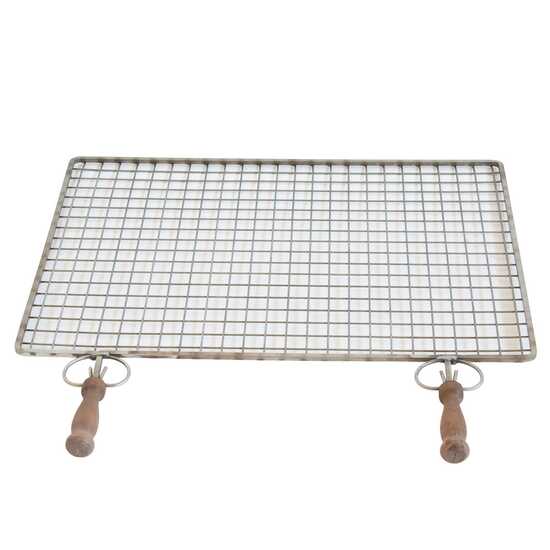 Cruccolini - Graticola in acciaio inox - Manici in legno antiscottatura