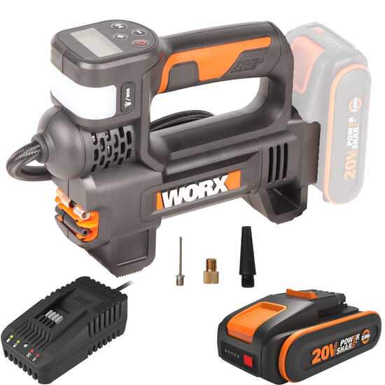 Worx WX092 - Compressore elettrico a batteria - 20V 2Ah