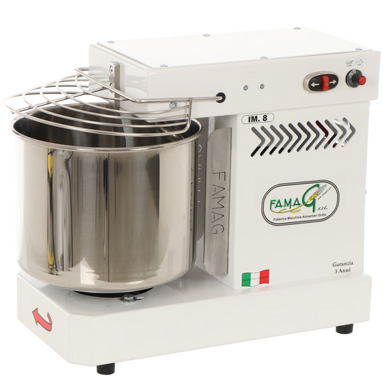 OUTLET - DIFETTI ESTETICI - Impastatrice a spirale Famag Grilletta IM 8 10 velocit&agrave; - Alta idratazione - Capacit&agrave; vasca 8 Kg 11.5L
