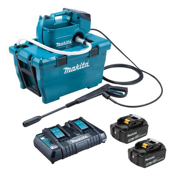OUTLET - PICCOLI DIFETTI ESTETICI - Makita DHW080ZK - Idropulitrice a batteria con vasca - 2x 18V 5Ah