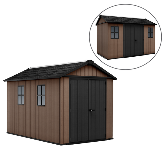 Keter Newton plus 7511/1175 - Casetta da giardino - Con porta doppia anta e finestre - 230x350x246 cm