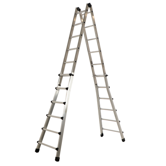 OUTLET - PICCOLI DIFETTI ESTETICI - Marchetti Black, 2x12 gradini, 6.31 mt - Scala telescopica in alluminio