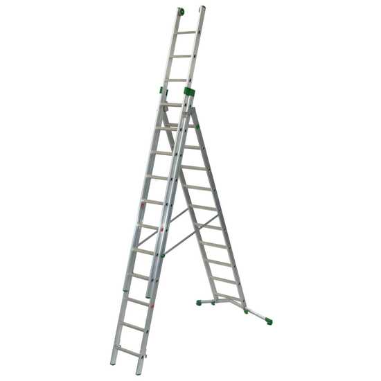 OUTLET - PICCOLI DIFETTI ESTETICI - Facal Super Prima, 10+11+11 gradini, 3.54 mt - Scala in alluminio allungabile