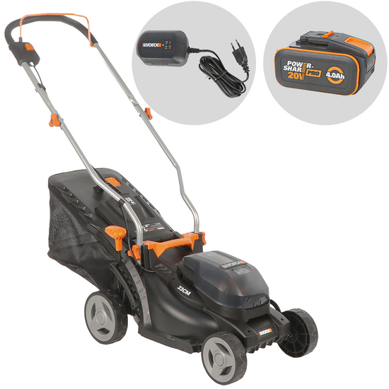 Worx WG733E - Tagliaerba a batteria - 20V/4Ah - Taglio 33cm