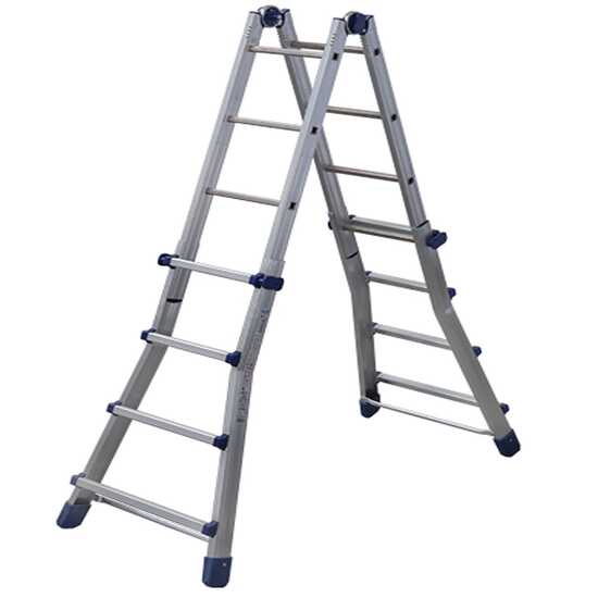 OUTLET - PICCOLI DIFETTI ESTETICI - Facal Briko Blu, 2x8 gradini, 4 mt - Scala in alluminio telescopica