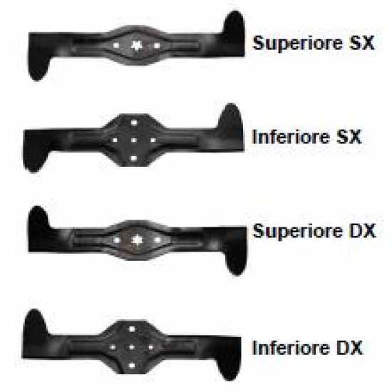 Serie 4 lame di ricambio per trattorini McCulloch M 200 107 HRB (960 51 00-53)