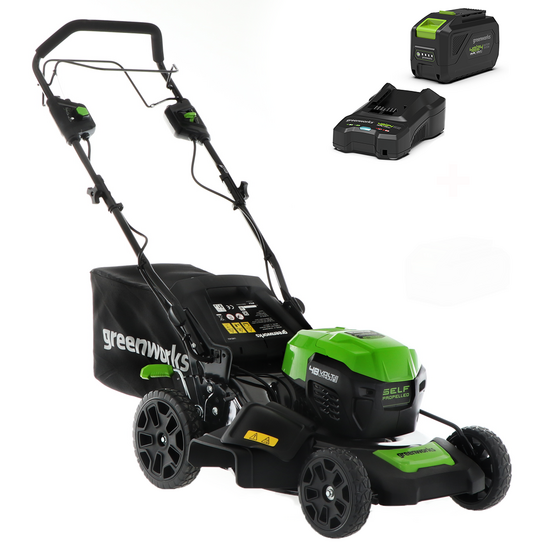 OUTLET - UTILIZZATO PER PROVA - Greenworks GD48LM46SP - Tagliaerba a batteria - 48V/4Ah - Taglio 46 cm