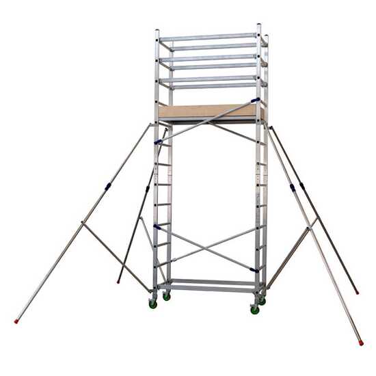 OUTLET - DIFETTI ESTETICI - Facal Alto 410 - Trabattello professionale in alluminio - 4 ruote frenanti - Altezza 4,10m