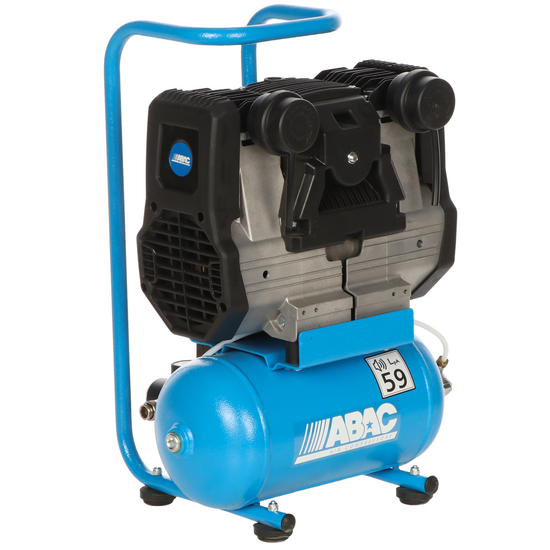 ABAC START QUIETE OS10 - Compressore aria elettrico monofase silenziato - Oil-less - Motore 1 HP - 6 lt