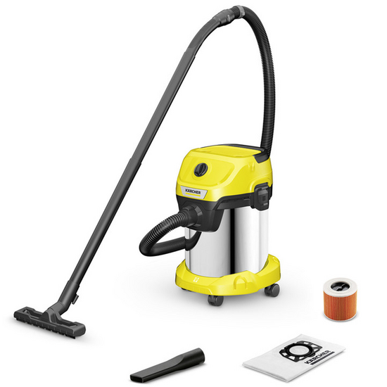 Karcher WD 3 S V-19/4/20 - Bidone Aspiratutto - Fusto in acciaio INOX - 19 litri