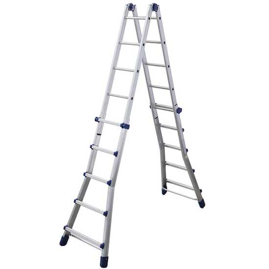 OUTLET - PICCOLI DIFETTI ESTETICI - Facal Briko Blu, 2x10 gradini, 5.12 mt - Scala in alluminio telescopica