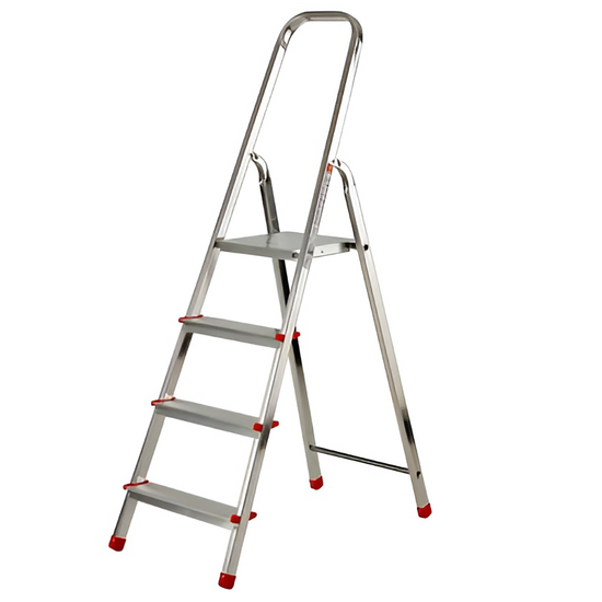 Gierre Scalamia AL140 , 4 gradini, 1.41mt - Scalandrino in alluminio con cavalletto