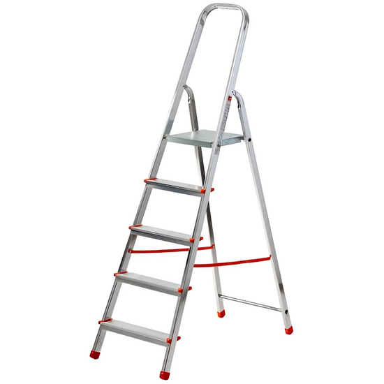 Gierre Scalamia AL150 , 5 gradini, 1.63mt - Scalandrino in alluminio con cavalletto