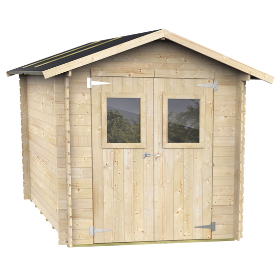 Alce Roby 198x198 - Casetta da giardino in legno - Con finestre e porta a doppia anta - 198x198x215 cm