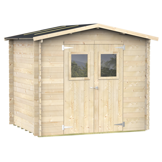 Alce Hobby 248x198 - Casetta da giardino in legno - Con finestre e porta a doppia anta - 248x198x217 cm