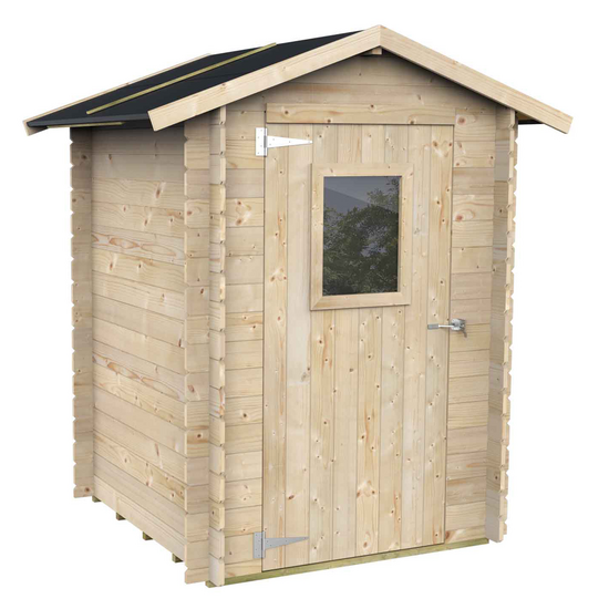 Alce Hobby 146x146 - Casetta da giardino in legno - Con finestra frontale - 146x146x204 cm