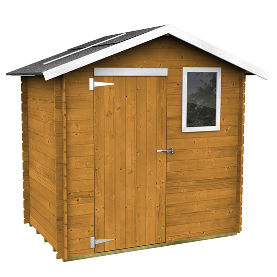 Alce Livia 198x130 larice - Casetta da giardino in legno - Con finestra frontale - 198x130x205 cm