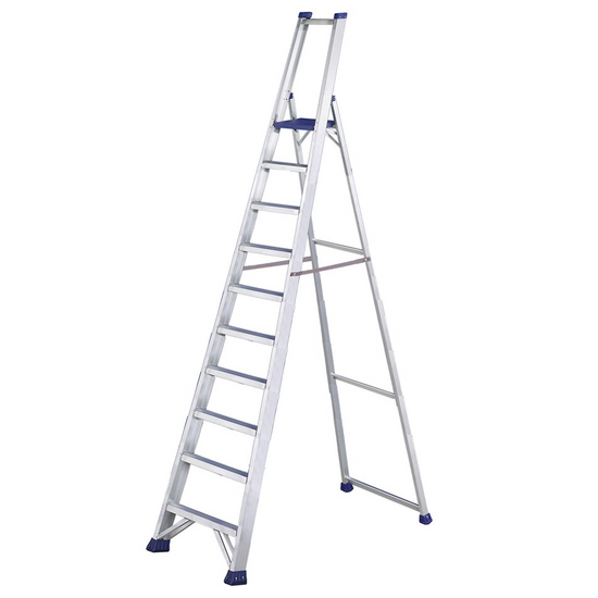 Svelt Regina SREGI160, 10 gradini, 3.20 m - Scalandrino in alluminio con cavalletto - Altezza stimata operativa 4.35 m