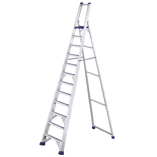 Svelt Regina SREGI170, 12 gradini, 3.70 m - Scalandrino in alluminio con cavalletto - Altezza stimata operativa 4.80 m