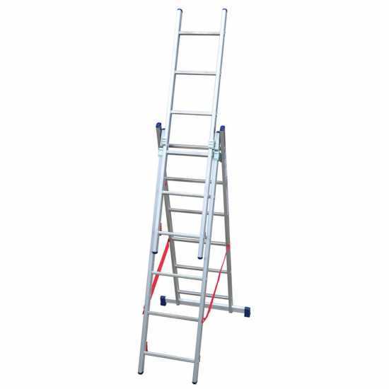 Facal Stilo SL180-3, 3x6 gradini, 3.42 m - Scala telescopica in alluminio allungabile - Altezza stimata operativa 4.88 m