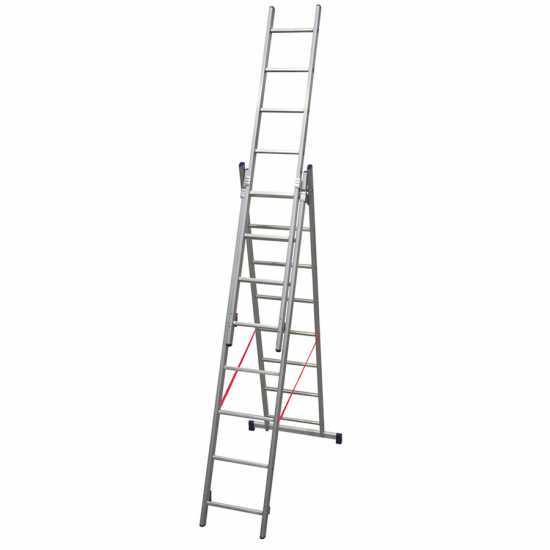 Facal Stilo SL230-3, 3x8 gradini, 5.10 m - Scala telescopica in alluminio allungabile - Altezza stimata operativa 6 m