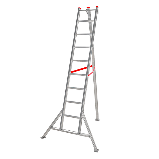 Scala a tre piedi agricola in alluminio nuova Country,  9 gradini, 2.60m - da potatura - Altezza stimata operativa 3.45 m